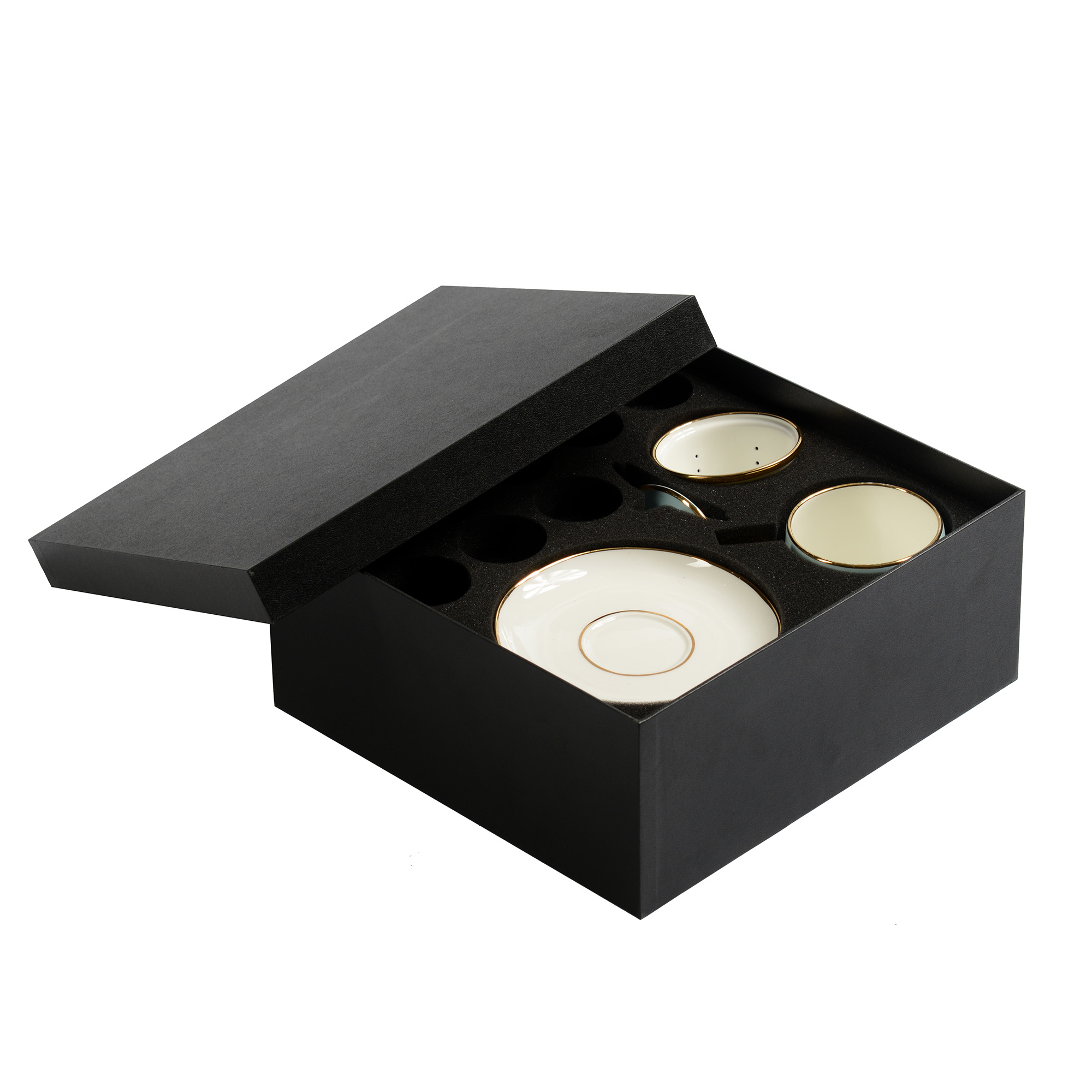 Black small tea set paper gift box