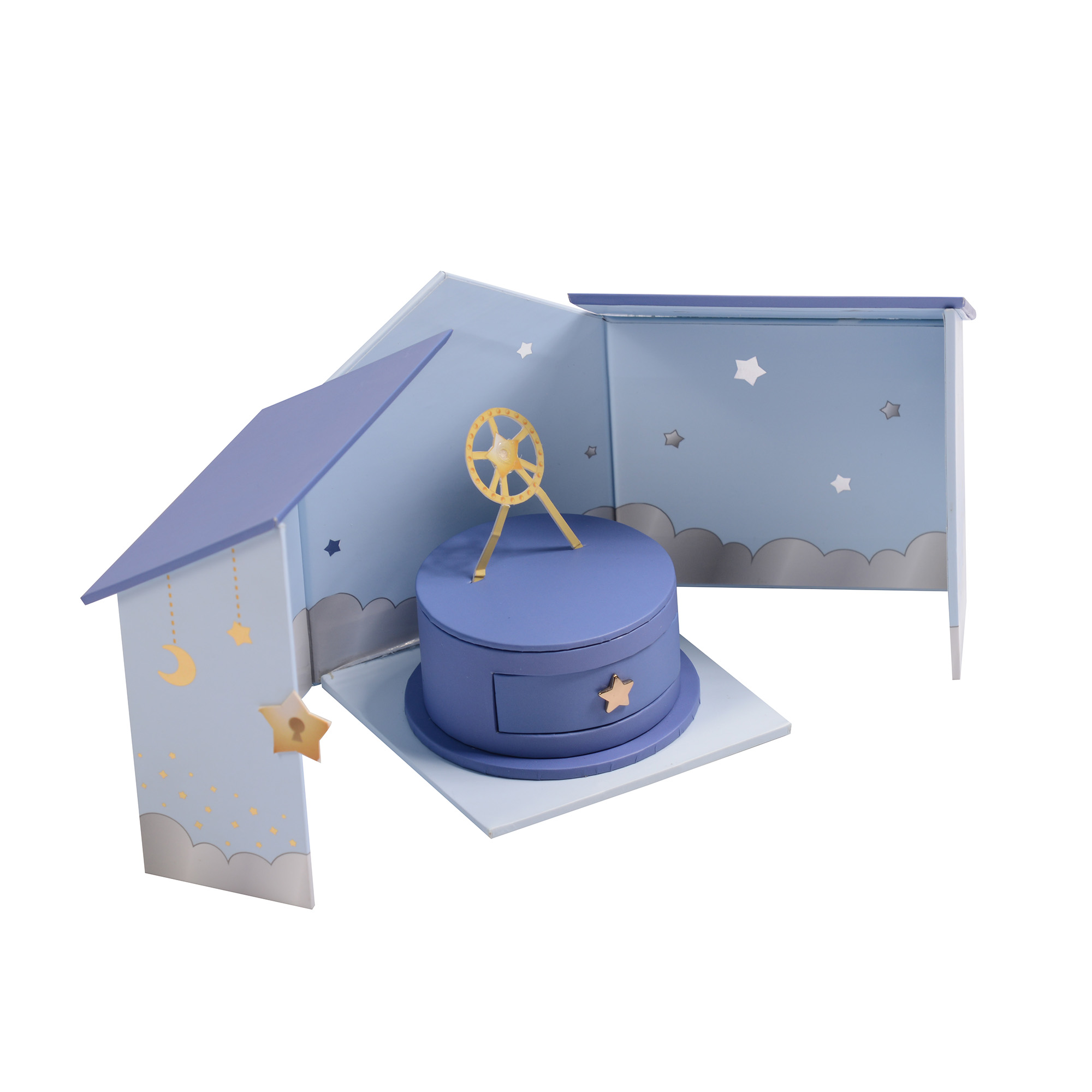 Blue printing paper "Fuxing Baby" paper jewelry box