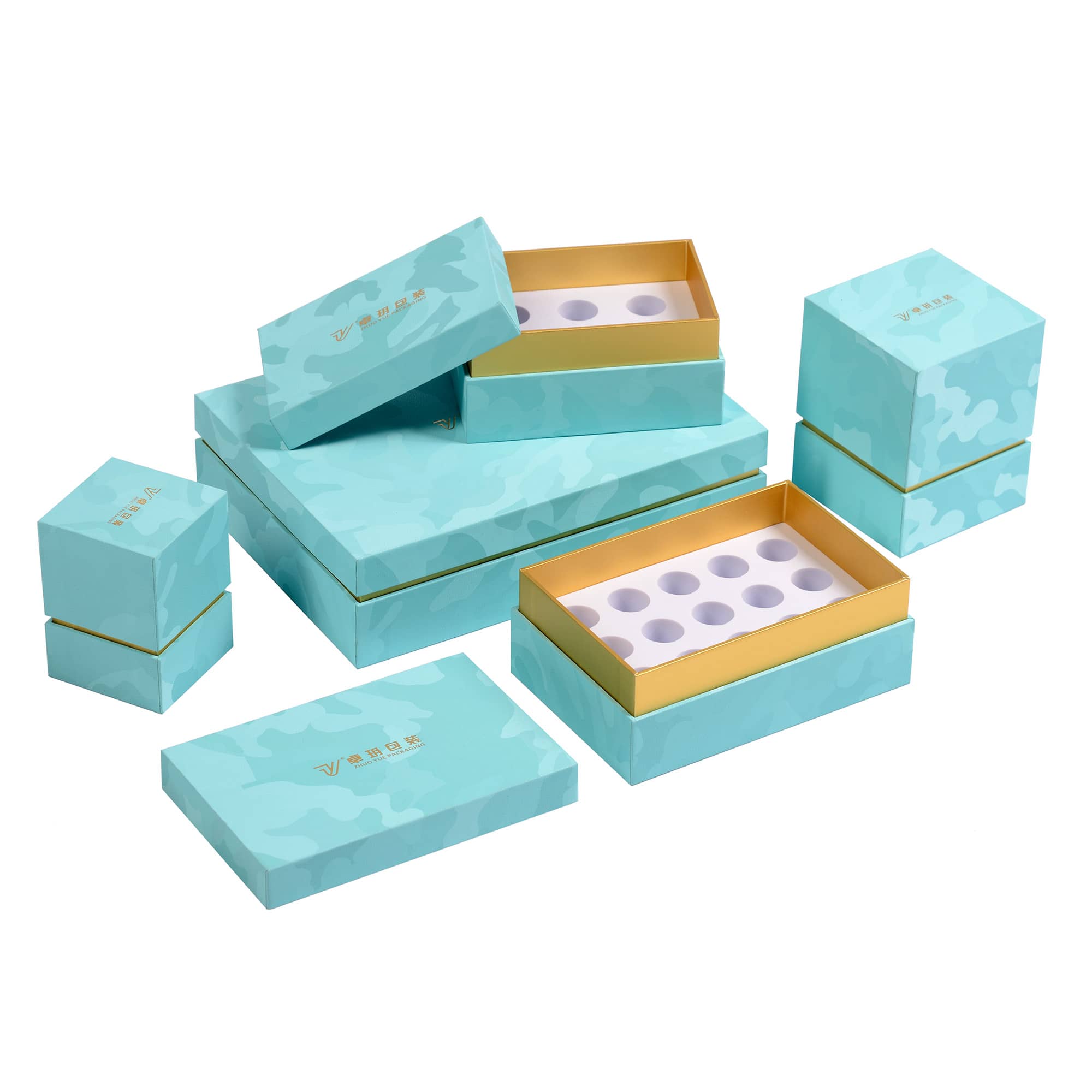 Blue tactile paper paper cosmetic box