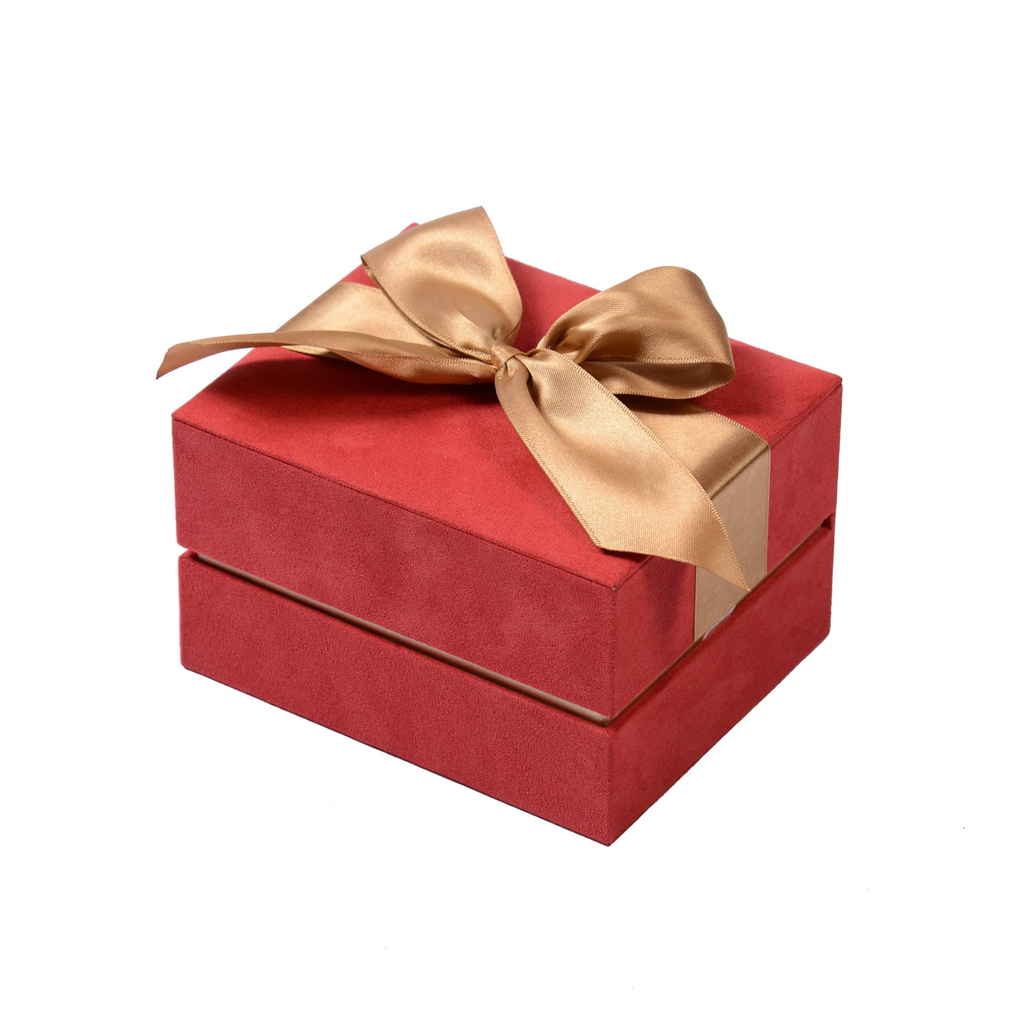 Bow-knot red flannelette paper watch box