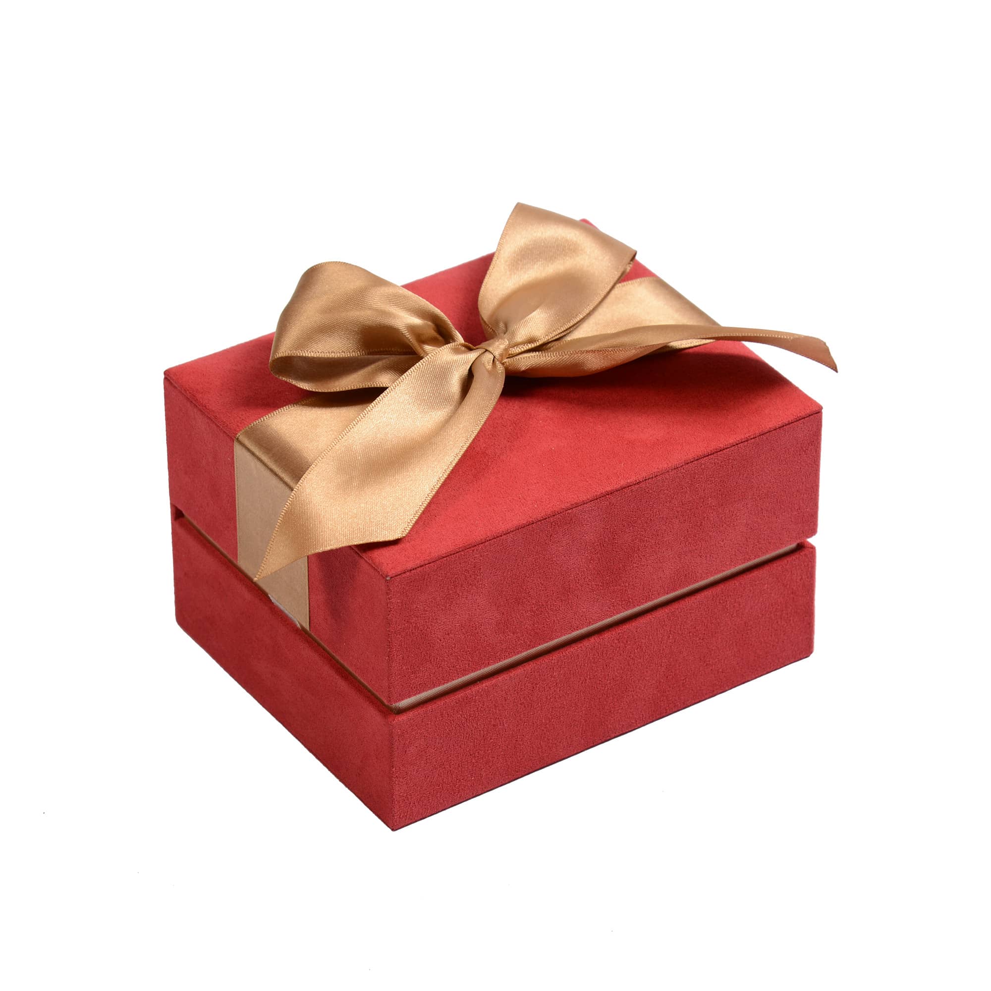 Bow-knot red flannelette paper watch box