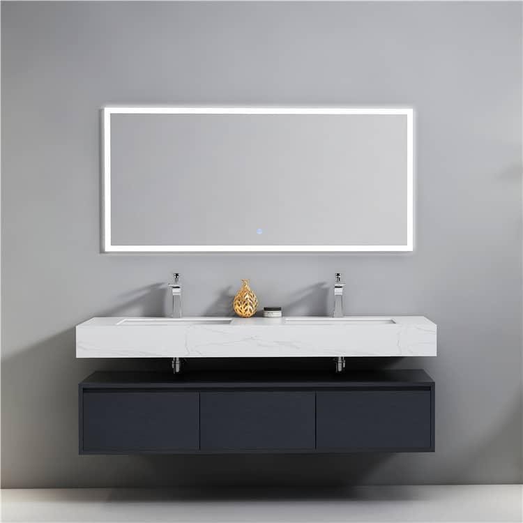 Dark Grey Plywood Bathroom Cabinet