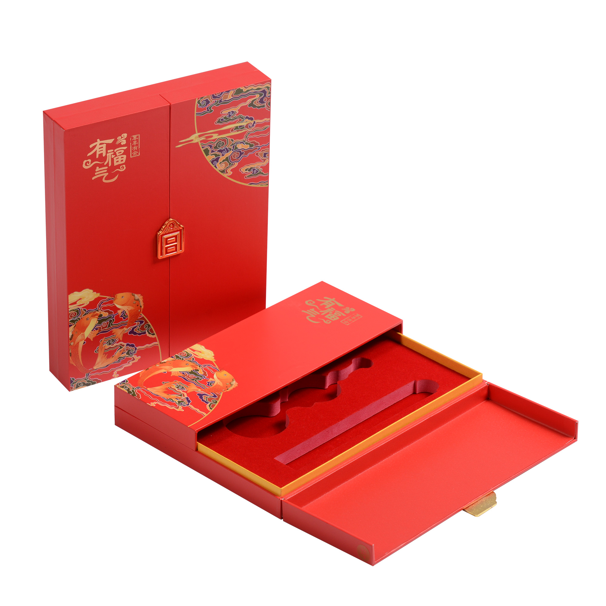 Double-door souvenir decoration plastic precious metal packing box