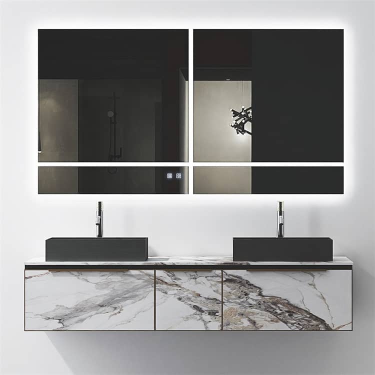 Double Basin Solid Wood Bathroom Cabinet