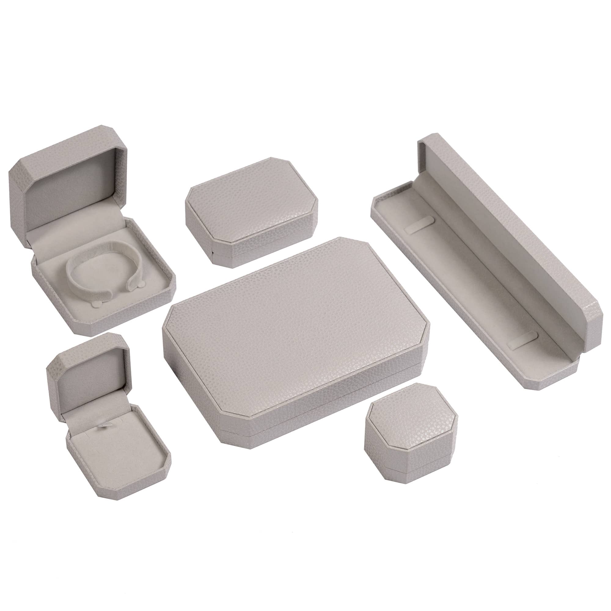 Gray Octagonal Plastic Jewelry Box