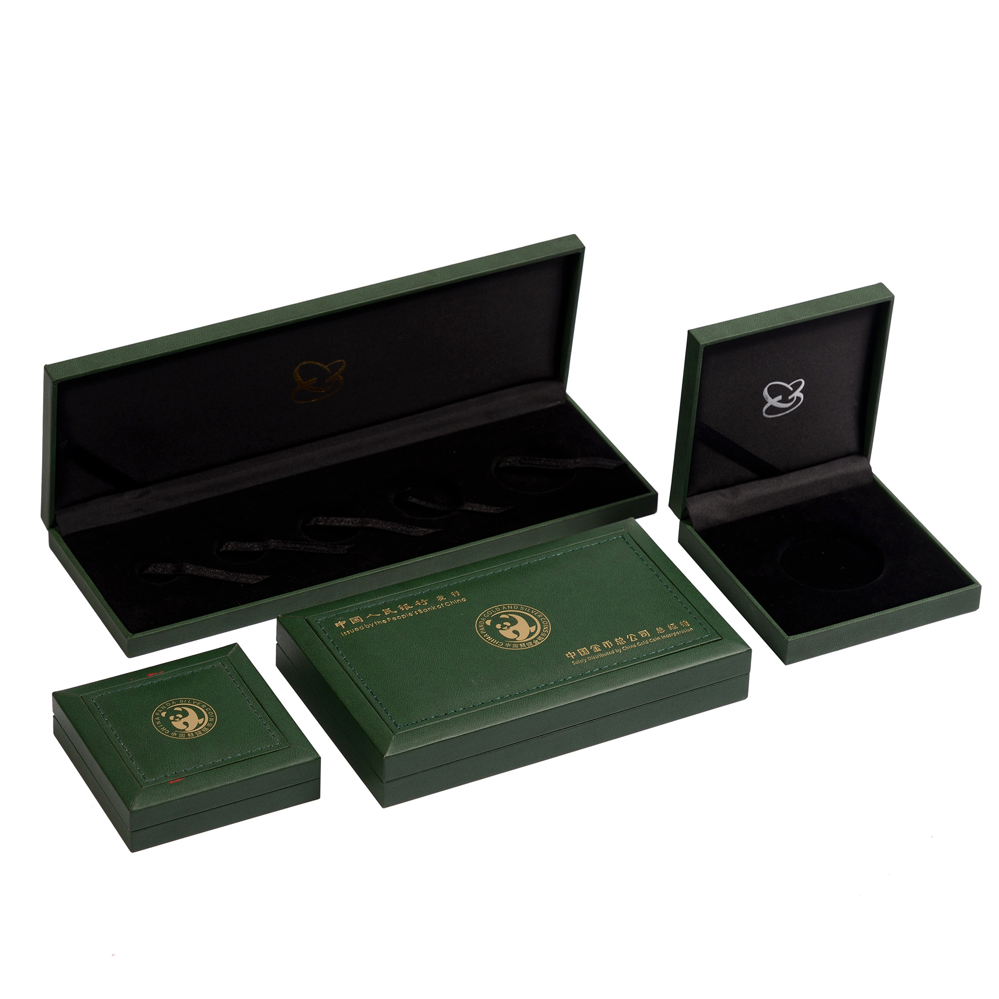 Green special paper gold and silver commemorative coins plastic precious metal packaging box