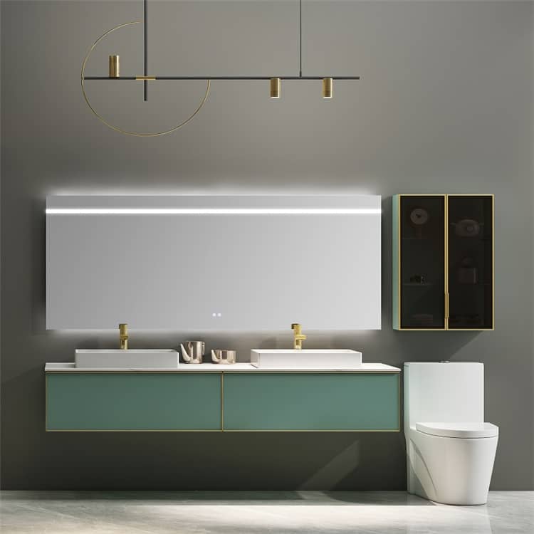 Light green Solid Wood Bathroom Cabinet