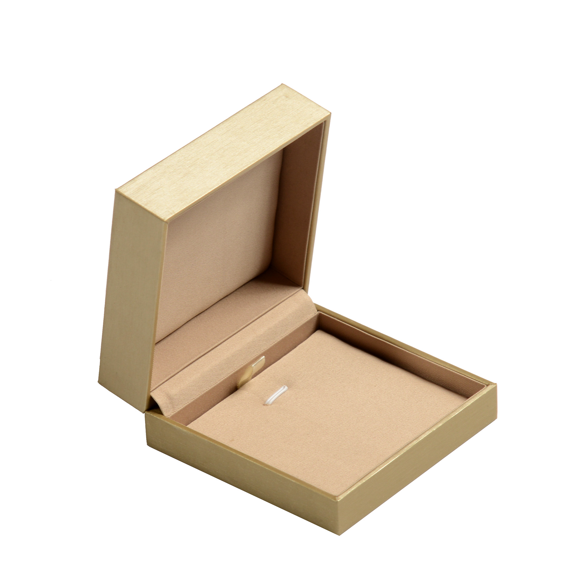 Light yellow brushed plastic jewellery box