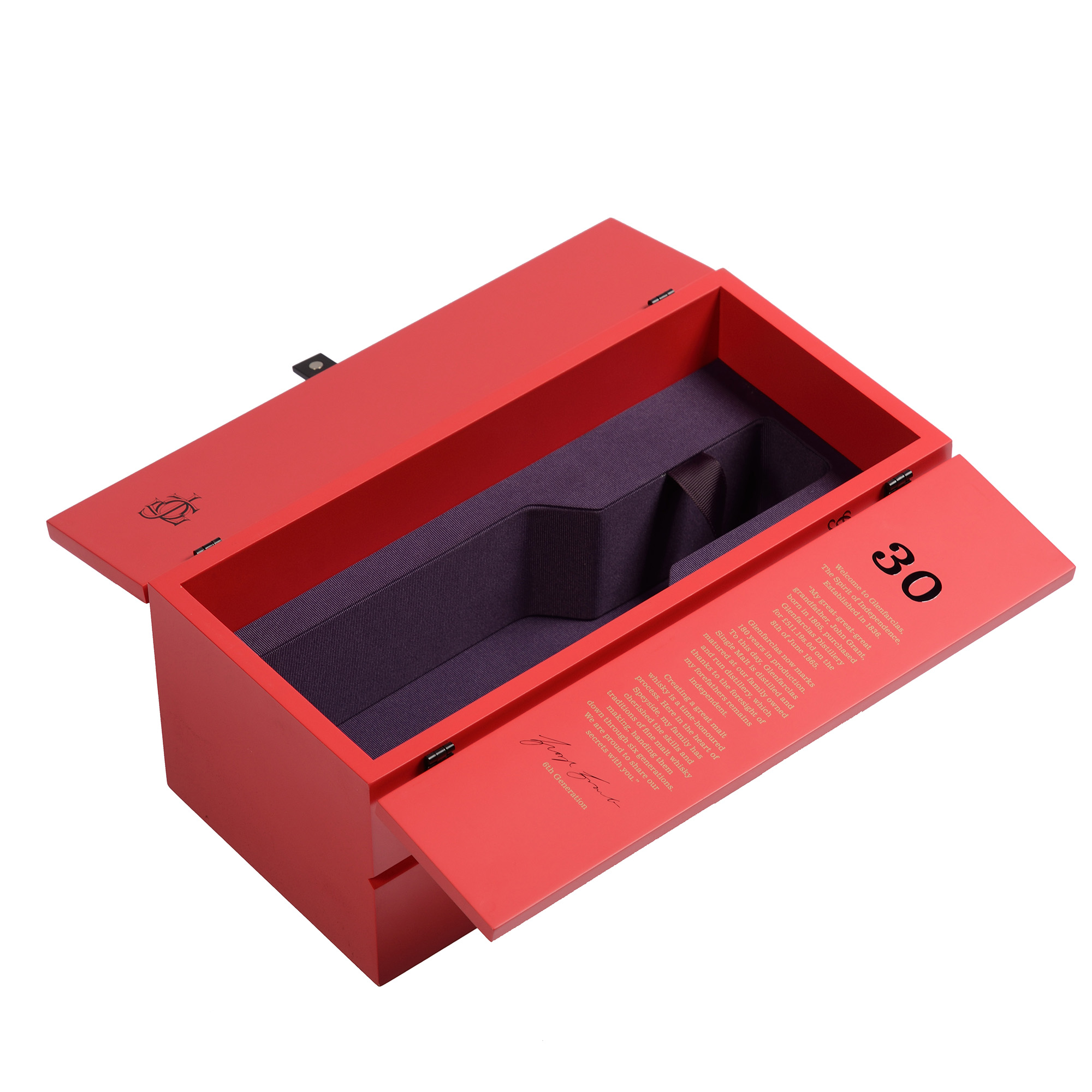 Matte lacquered red wine wood wine box