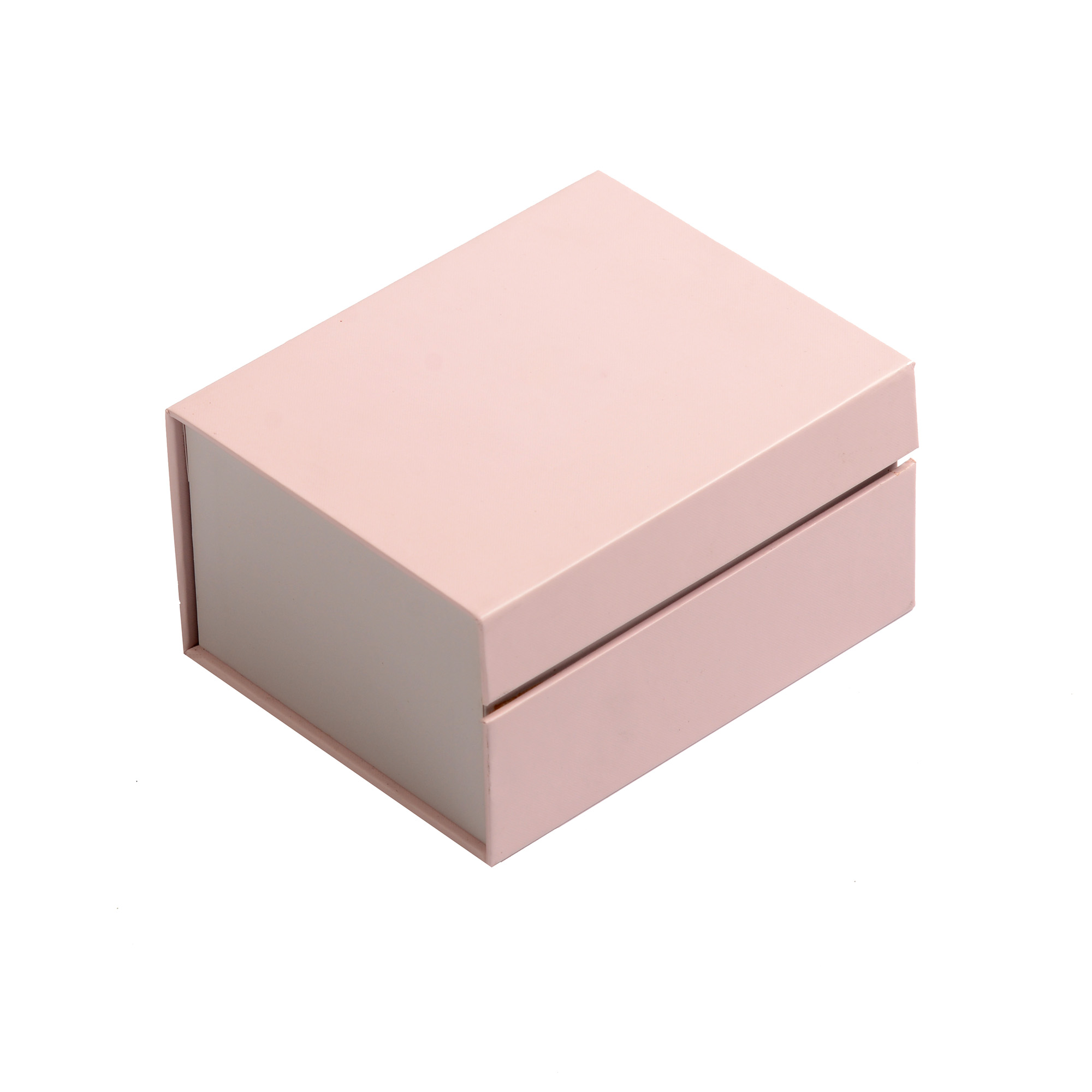 Pink clamshell paper jewelry box