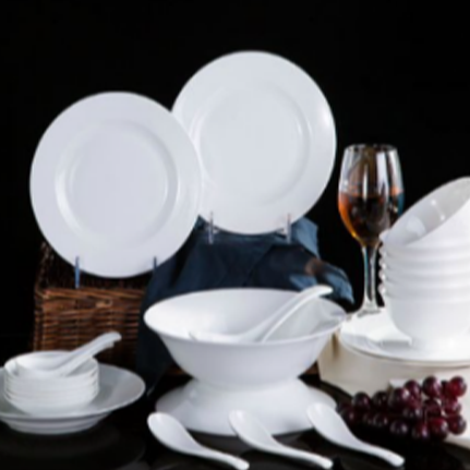 Pure white bowls and dishes with