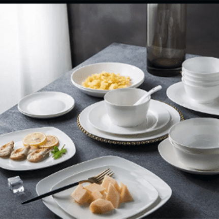 Pure white western food tableware set 