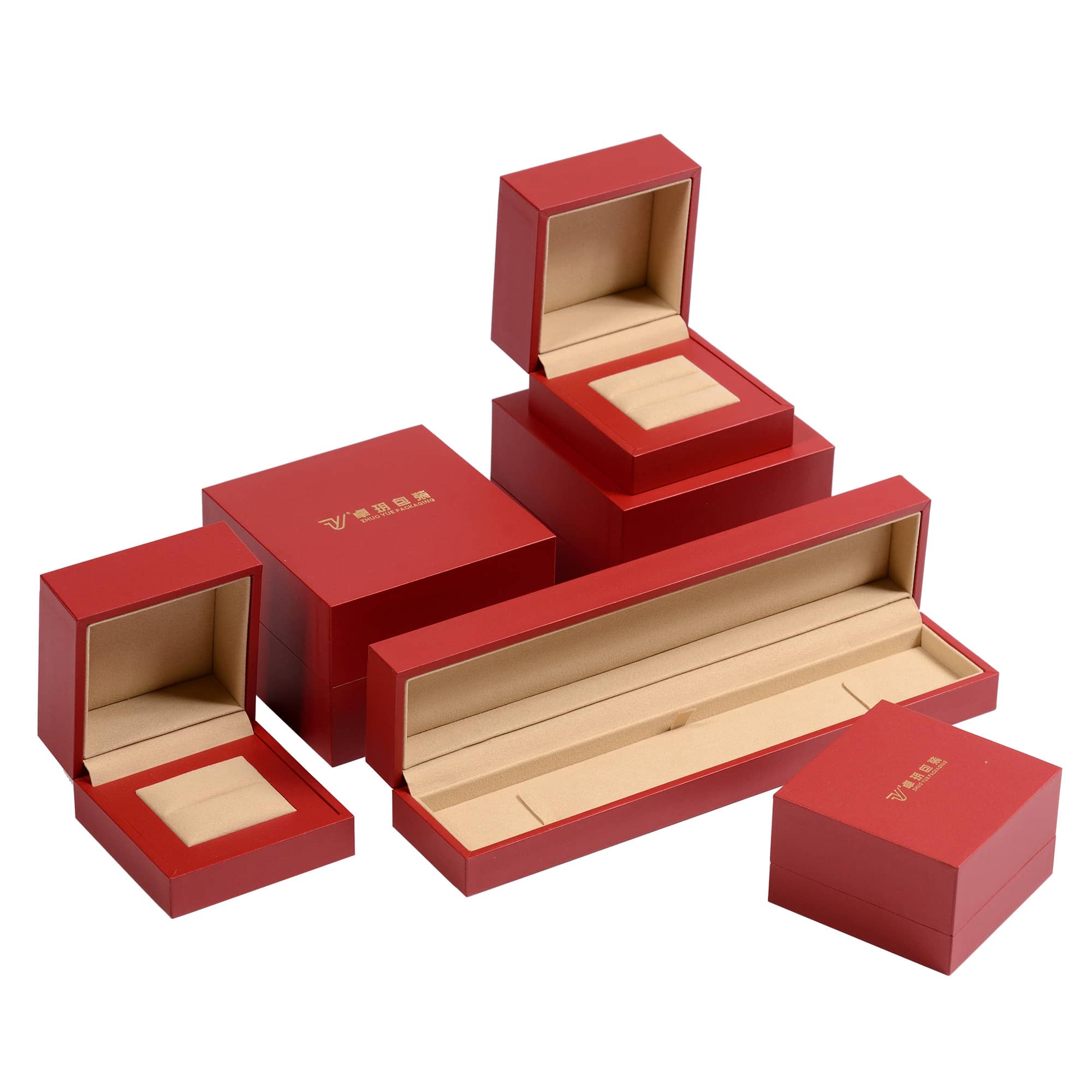 Red Filled Paper Plastic Jewelry Box