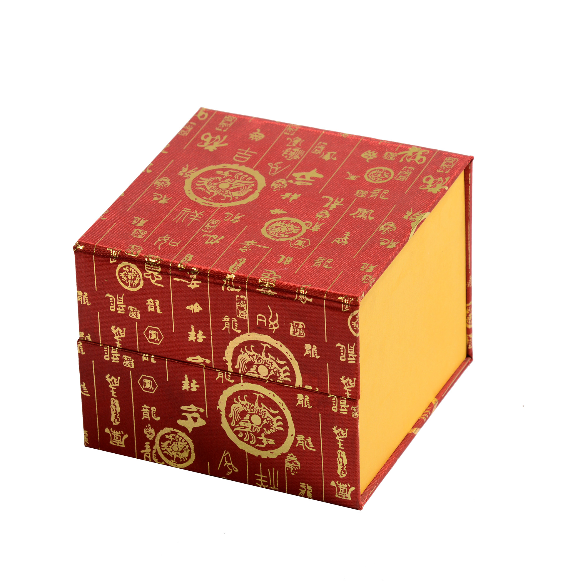 Red clamshell wooden gift box