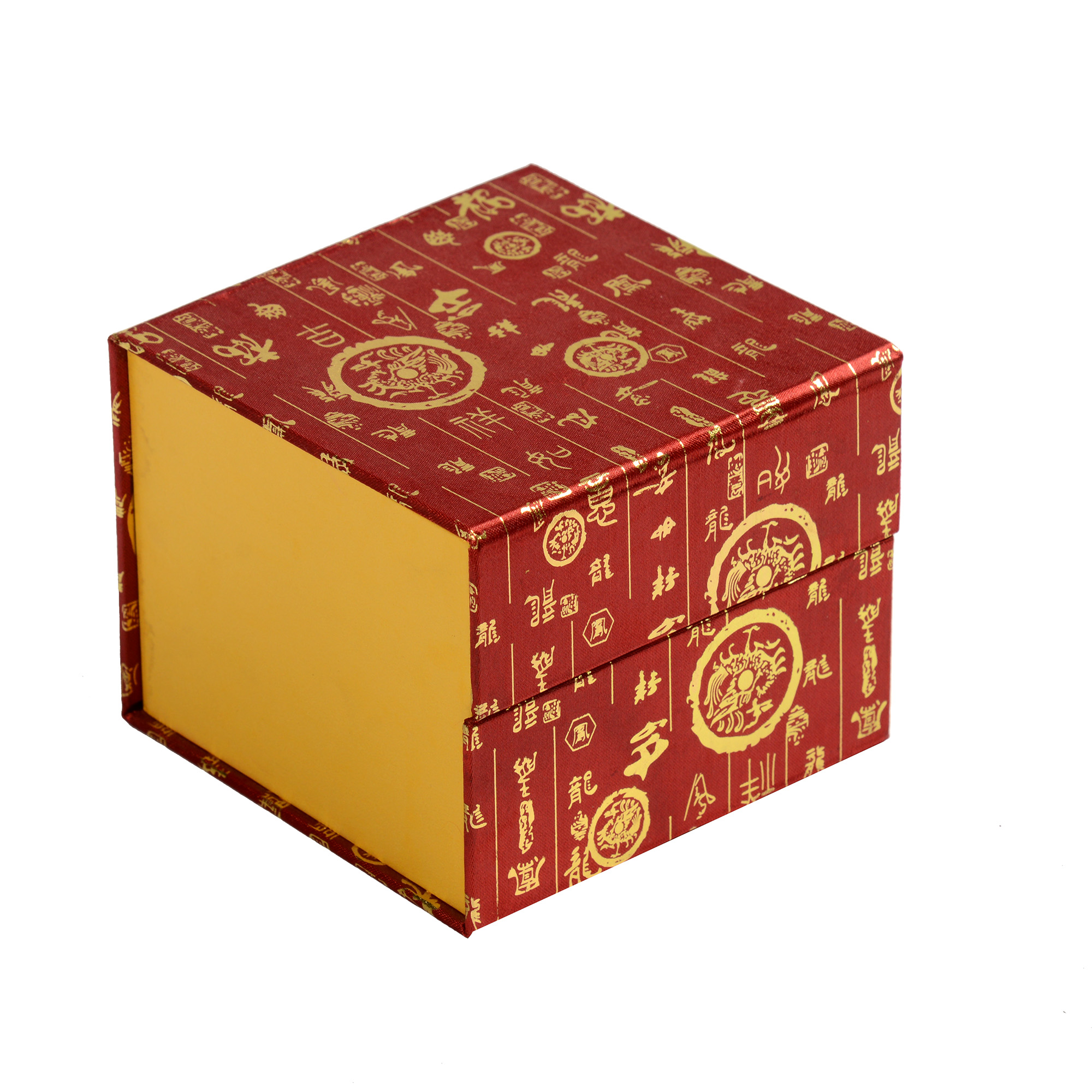 Red clamshell wooden gift box