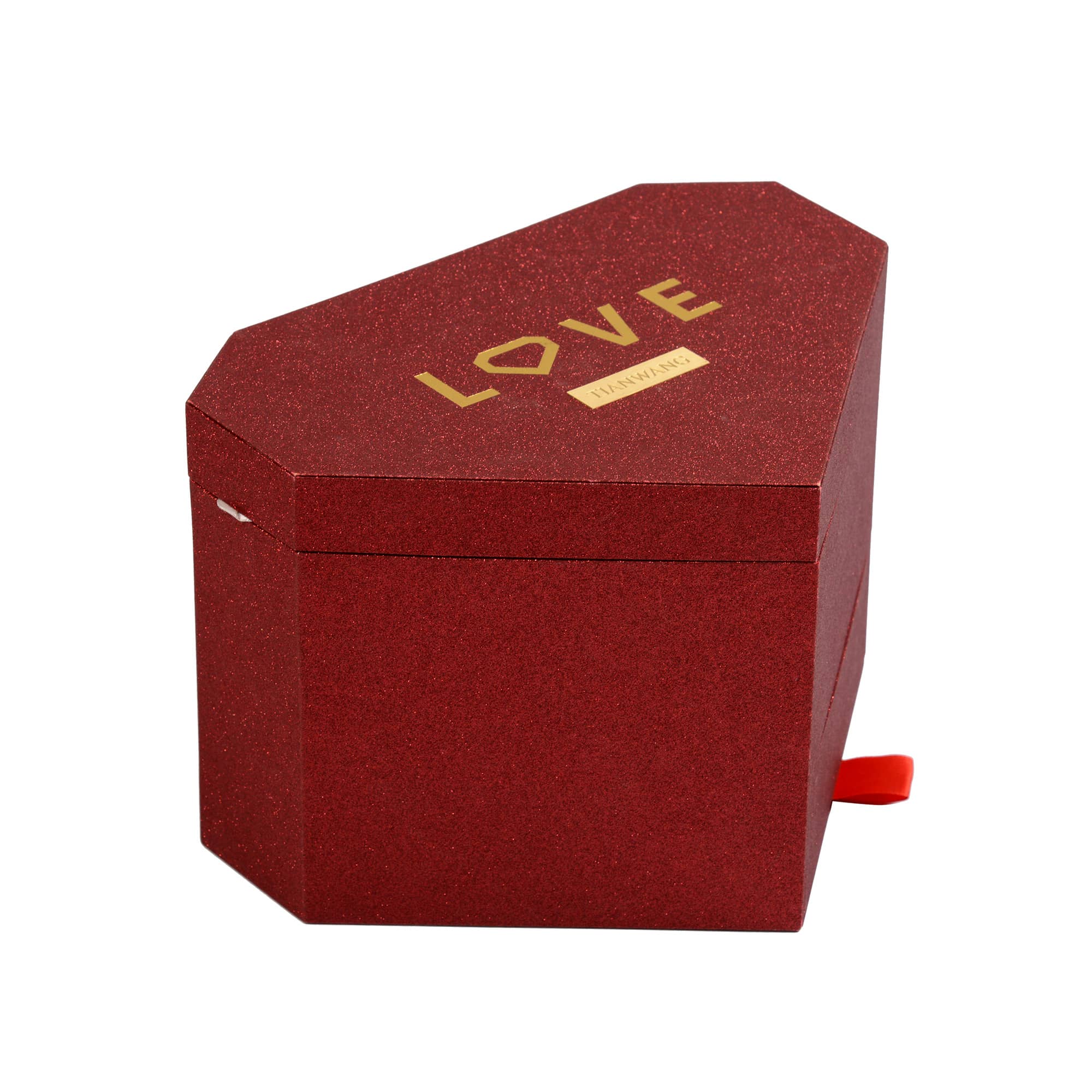 Red diamond heart-type plastic watch box