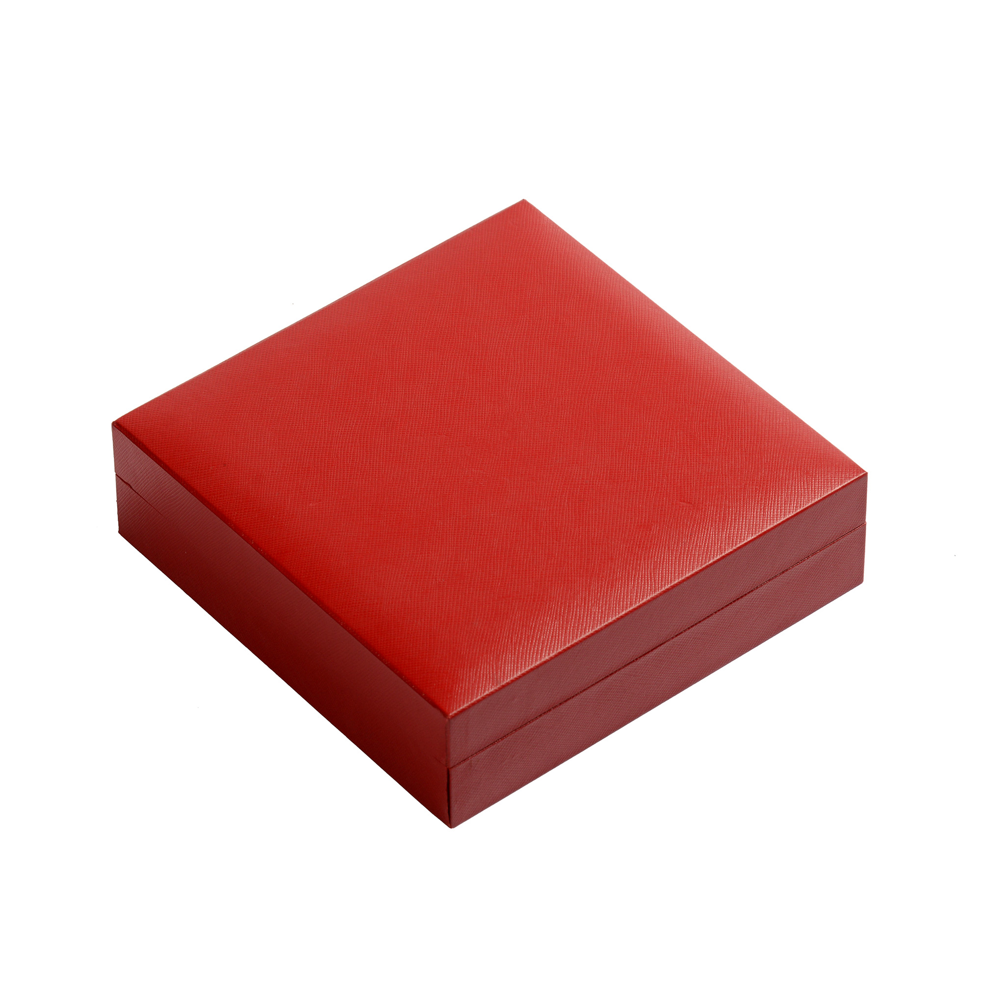 Red vellum clamshell plastic jewelry box