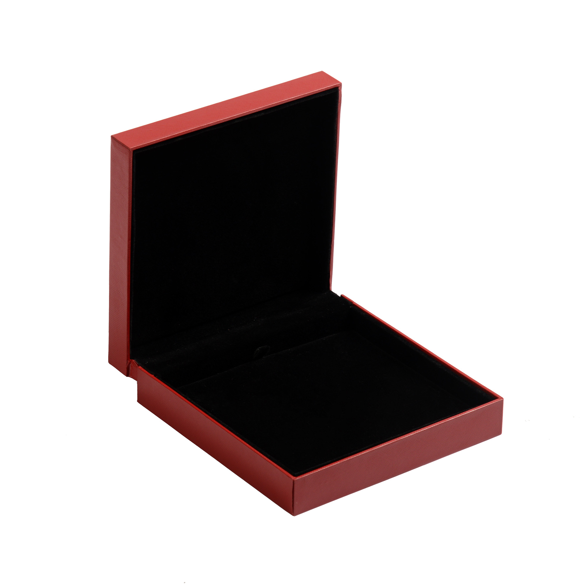 Red vellum clamshell plastic jewelry box