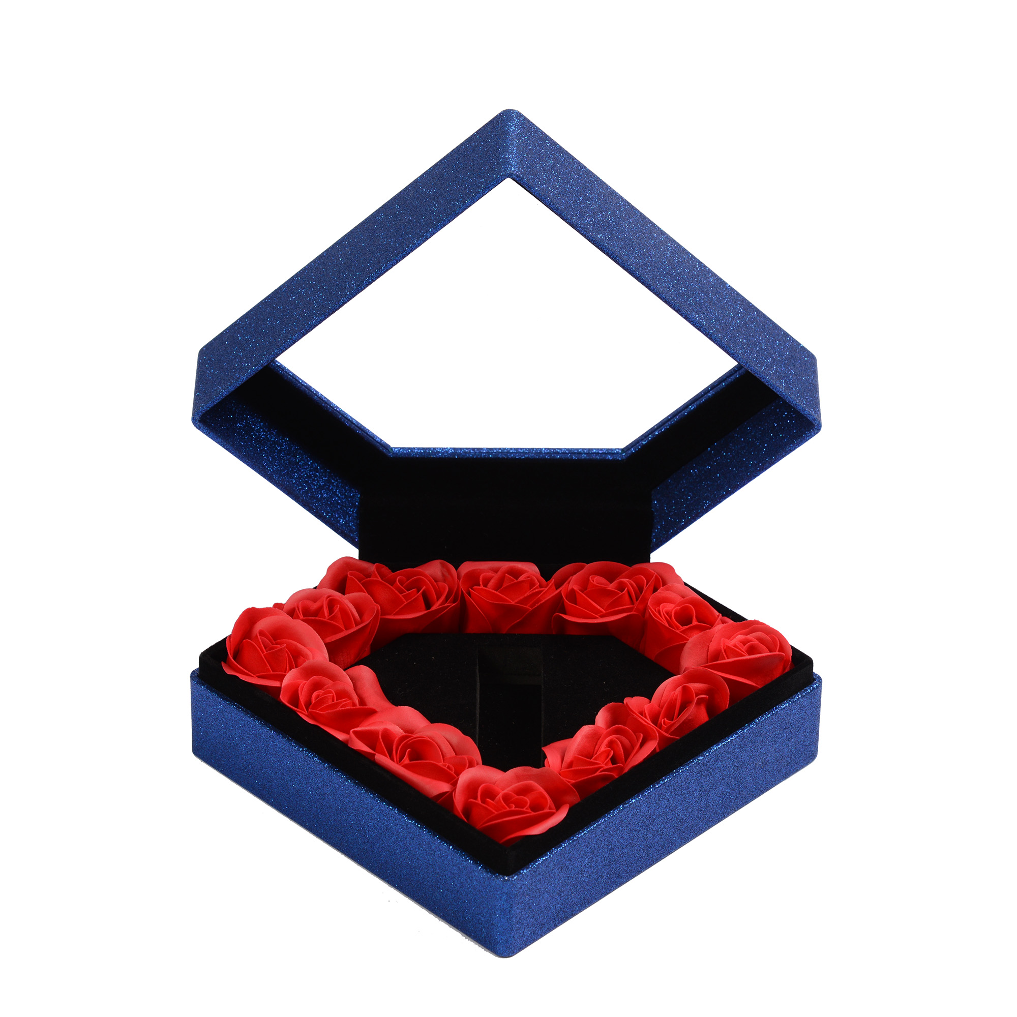 Rose heart-shaped lip gloss plastic cosmetic box