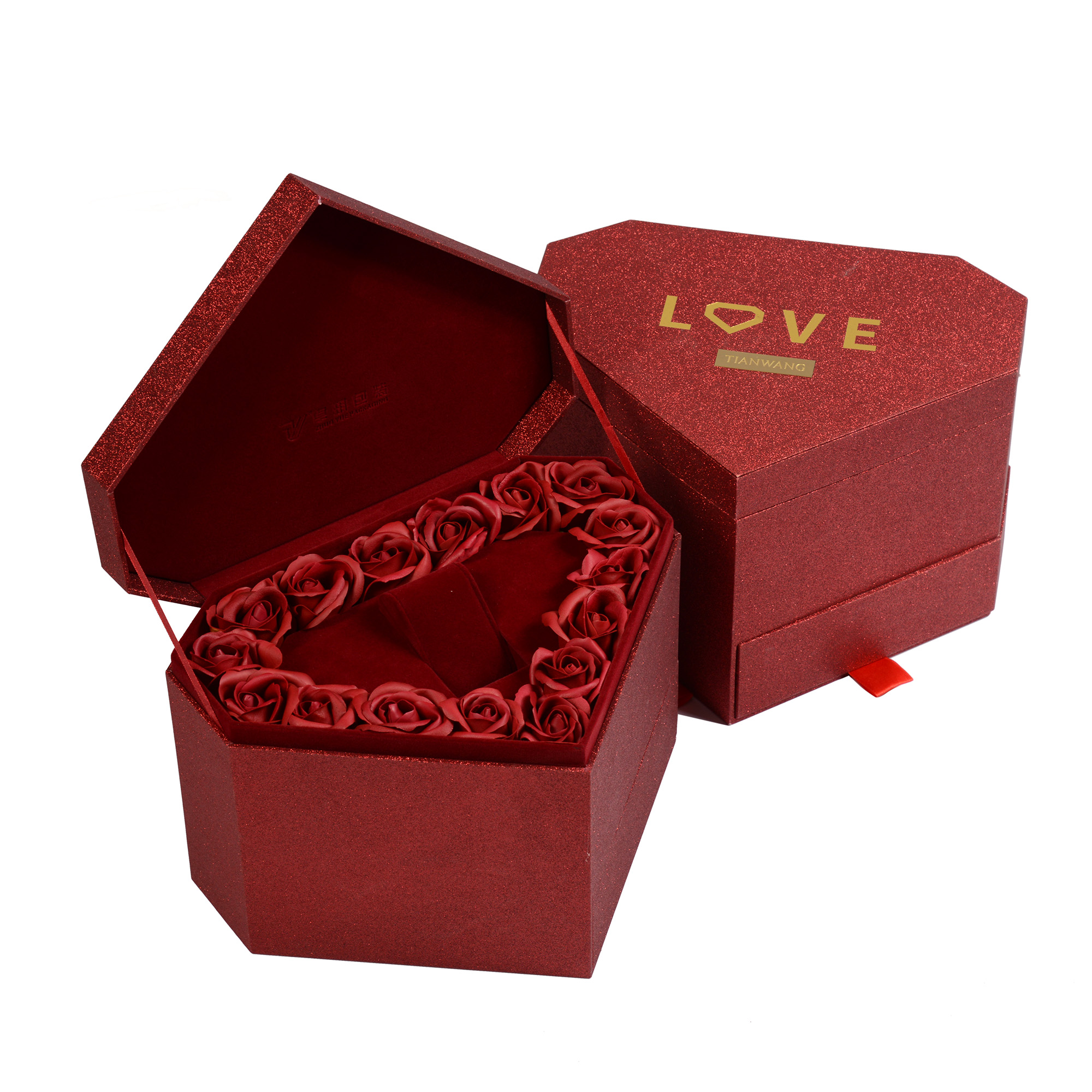 Rose music couple plastic watch box