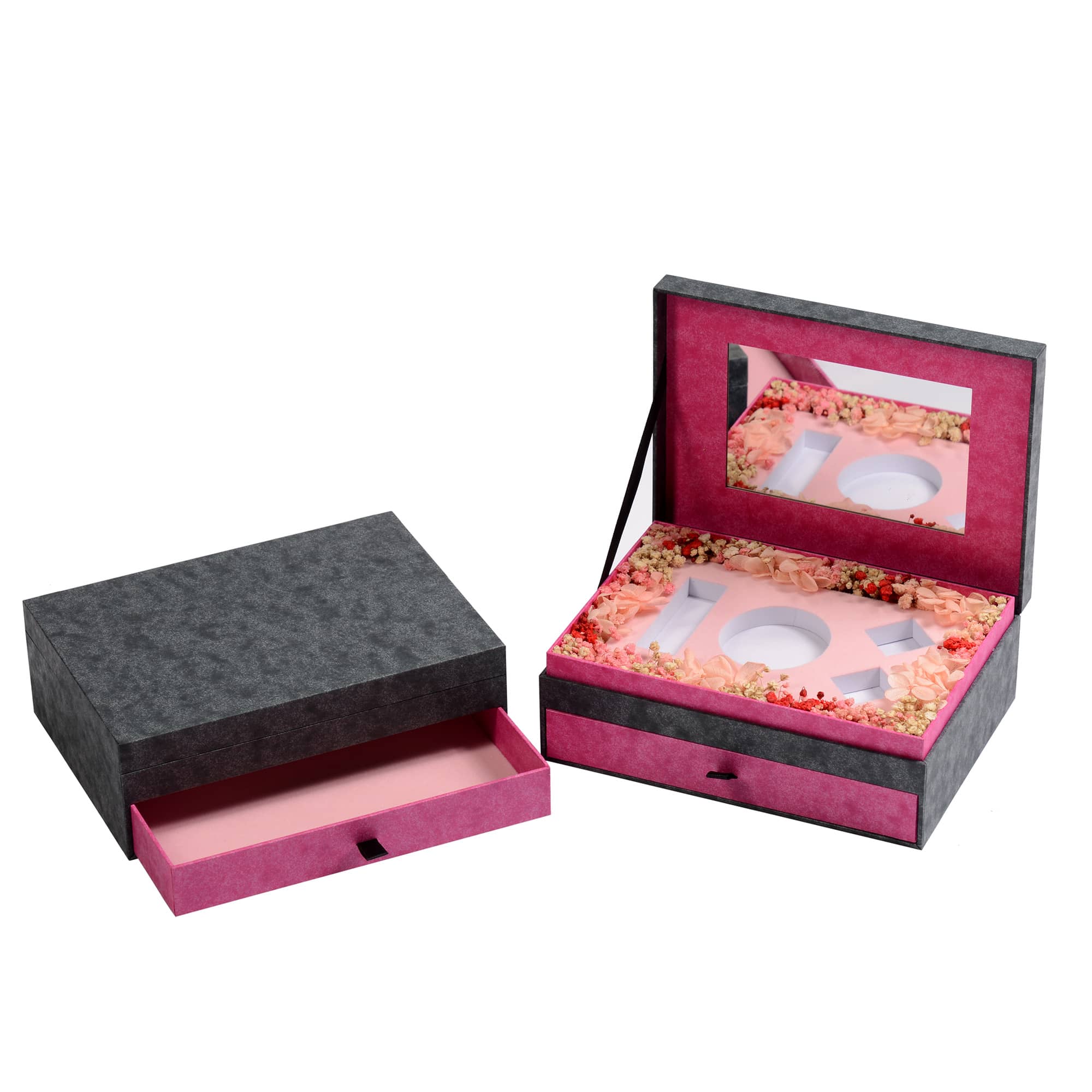 Special paper flower plastic cosmetic box