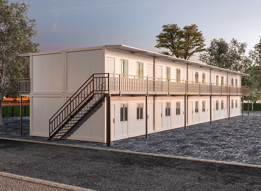 Under what circumstances can EPS sandwich panels be used as prefabricated modular container house materials?