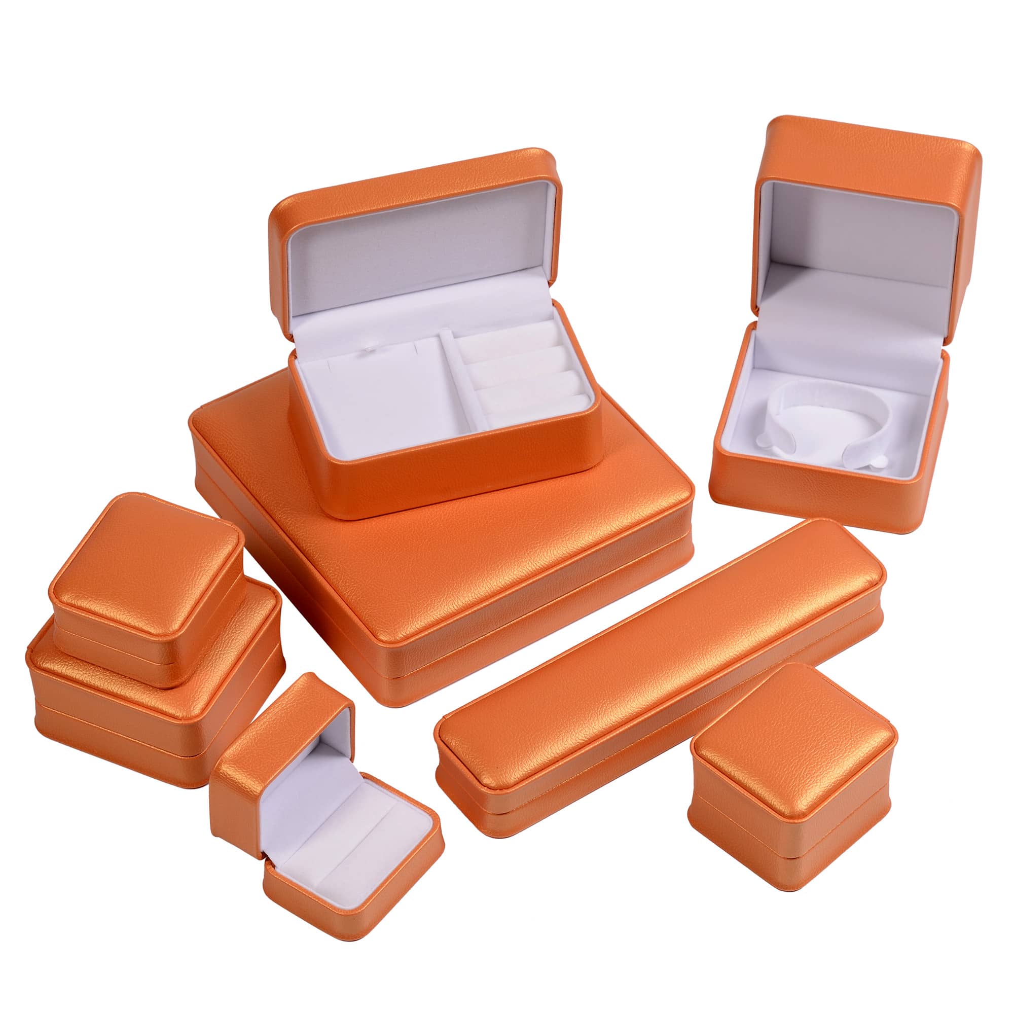 Yellow PU leather jewelry box