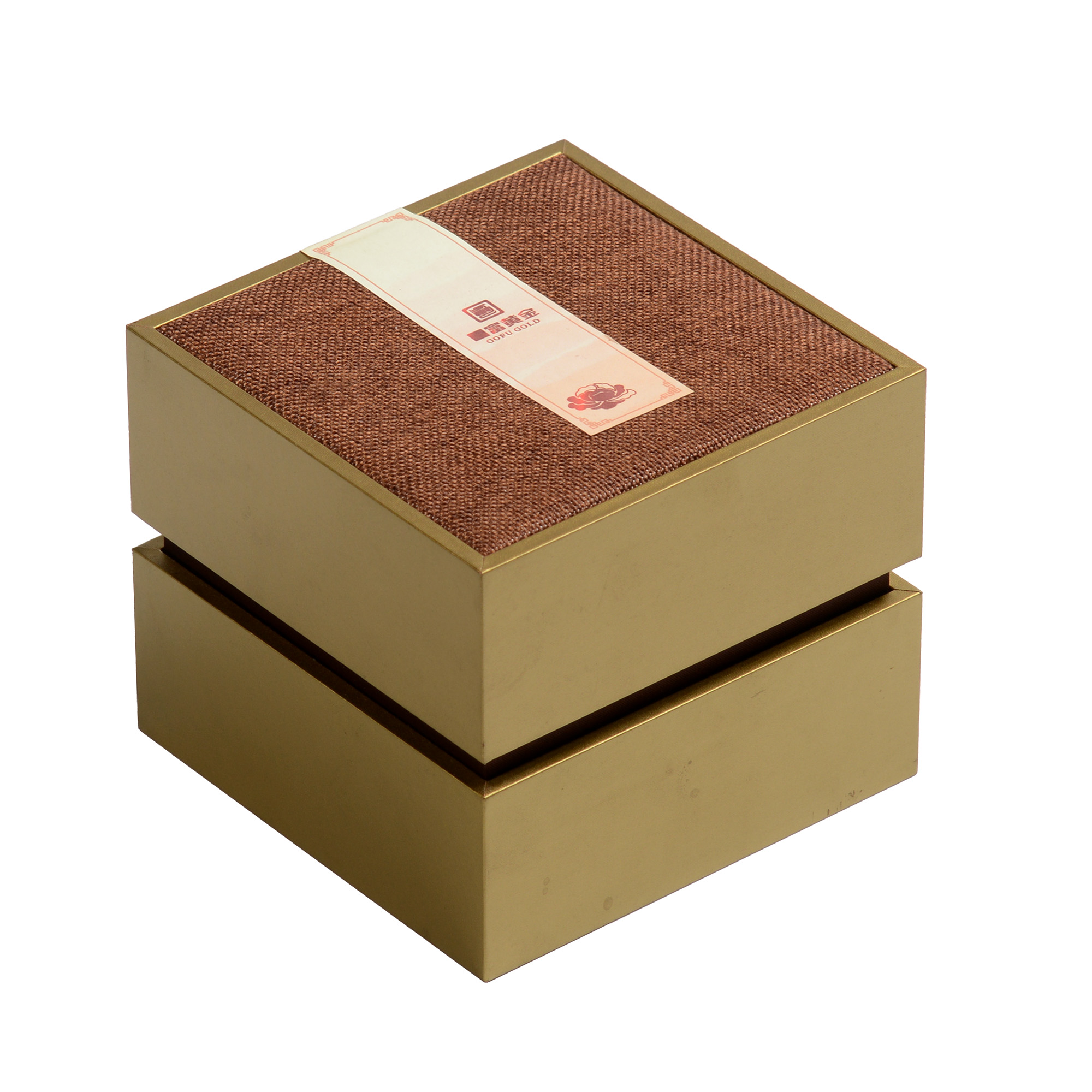 Yellow filled paper souvenir wooden precious metal packing box