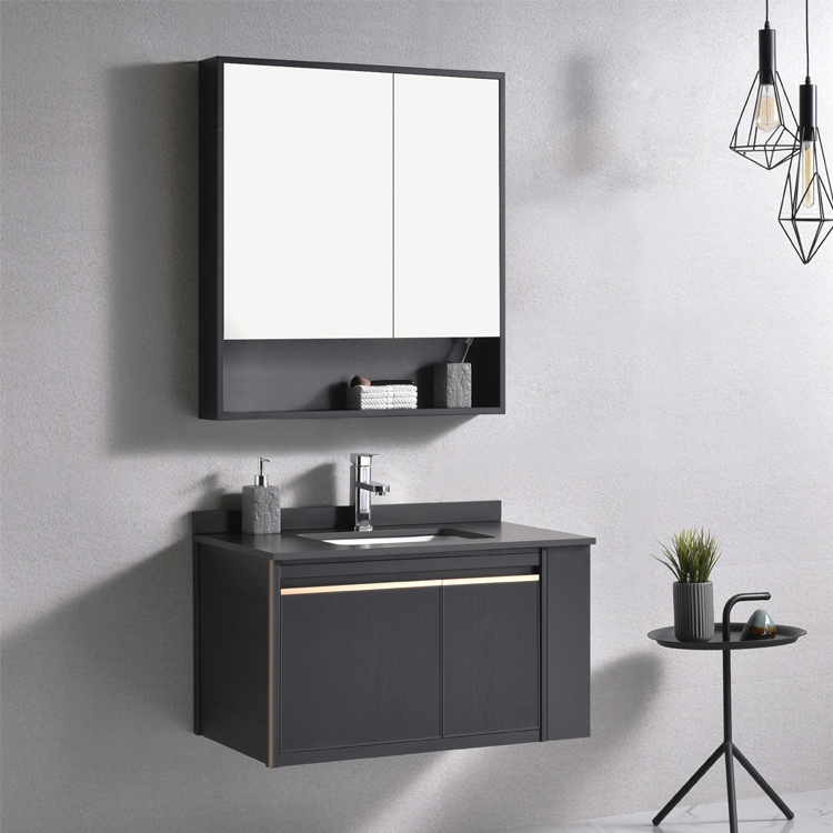 Black Aluminum Bathroom Cabinet