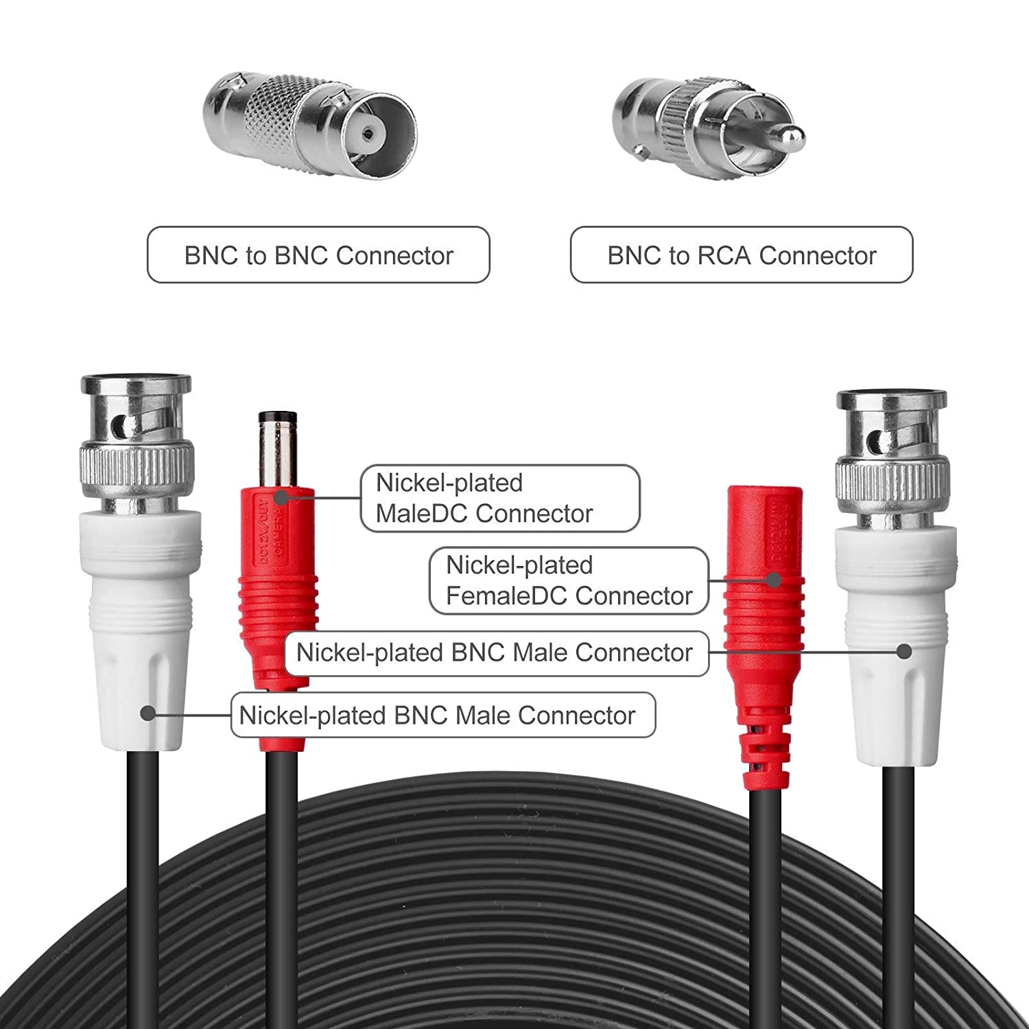 Mini Siamese kabel til 4K CCTV kamera &amp; DVR