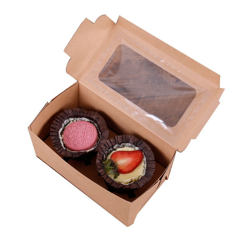 Cupcake Box Window White Box Packaging Cupcake