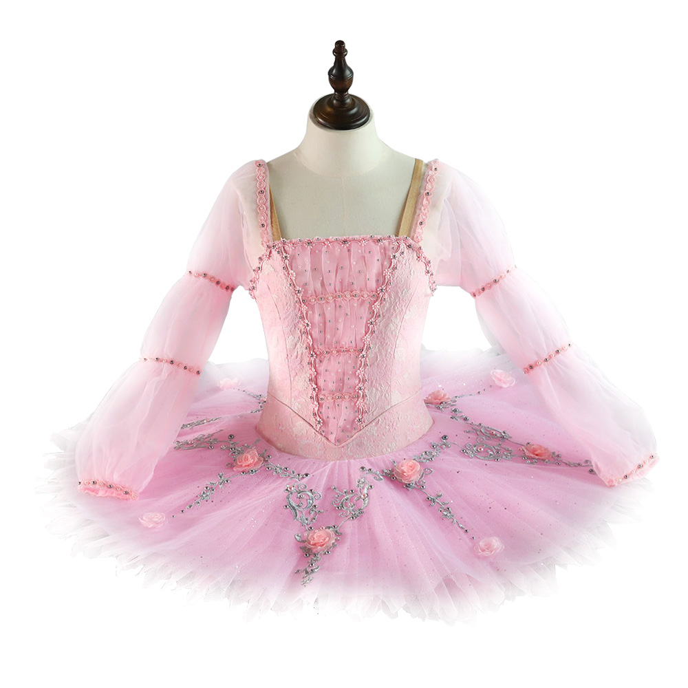 Fitdance Long Sleeve Pink Rose Folded Yarn Ballet