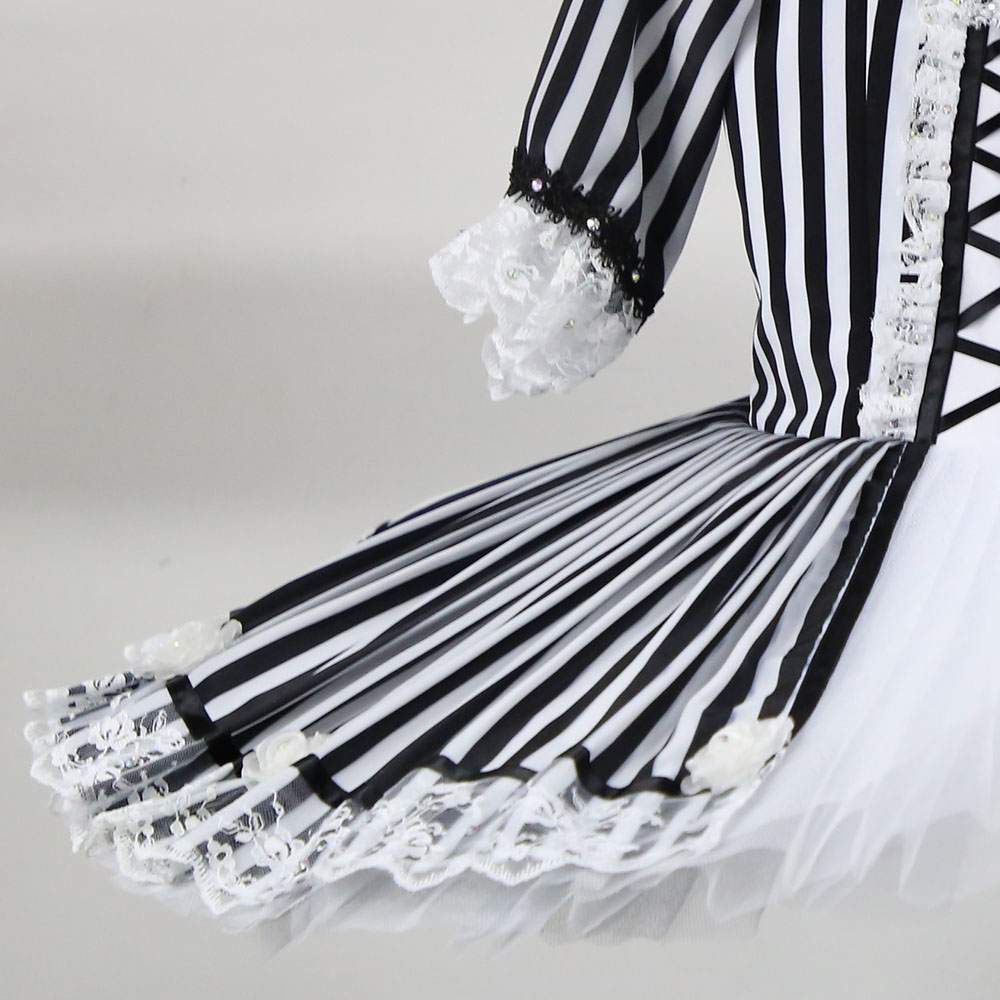 Fitdance Nutcracker Black and White Striped-Dress Ballet