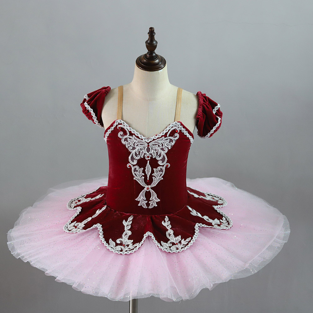 Fitdance Red Diamond Sequin Embellished Wave Skirt Ballet
