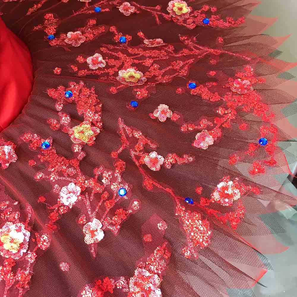 Fitdance Sapphire-embellished Cherry Red Tutu