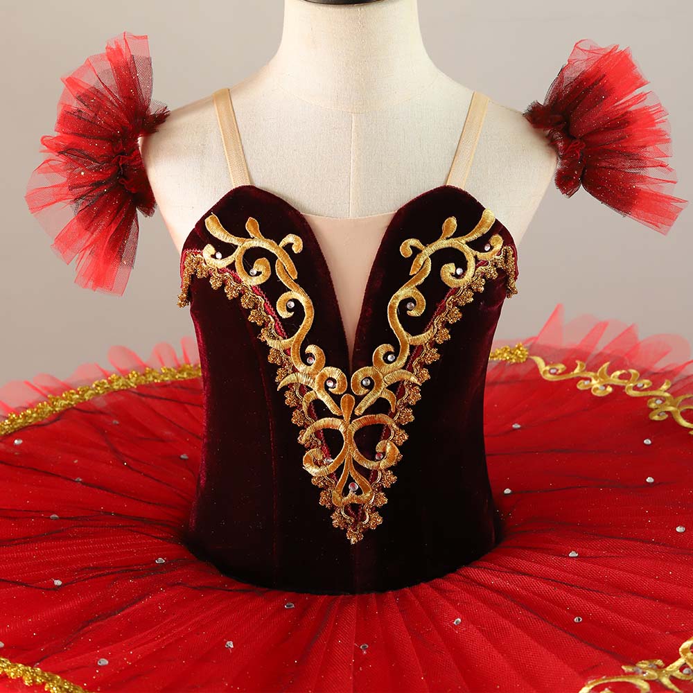 Fitdance Superimposed Double Pattern Red Ballet Skirt