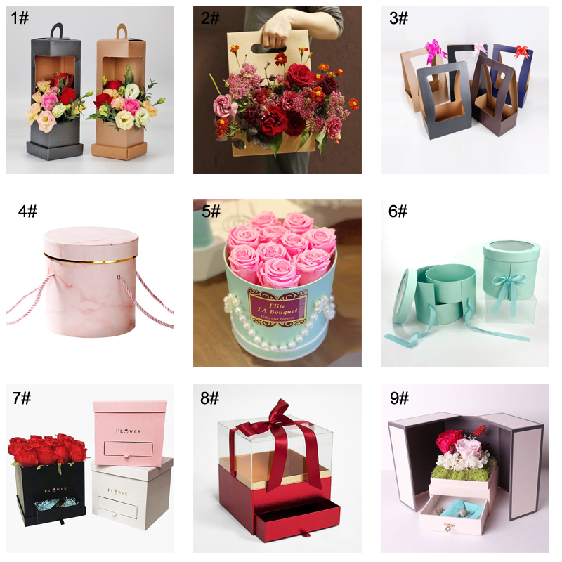 Custom High Quality Cardboard Single Rose Box Flower Box for Gift