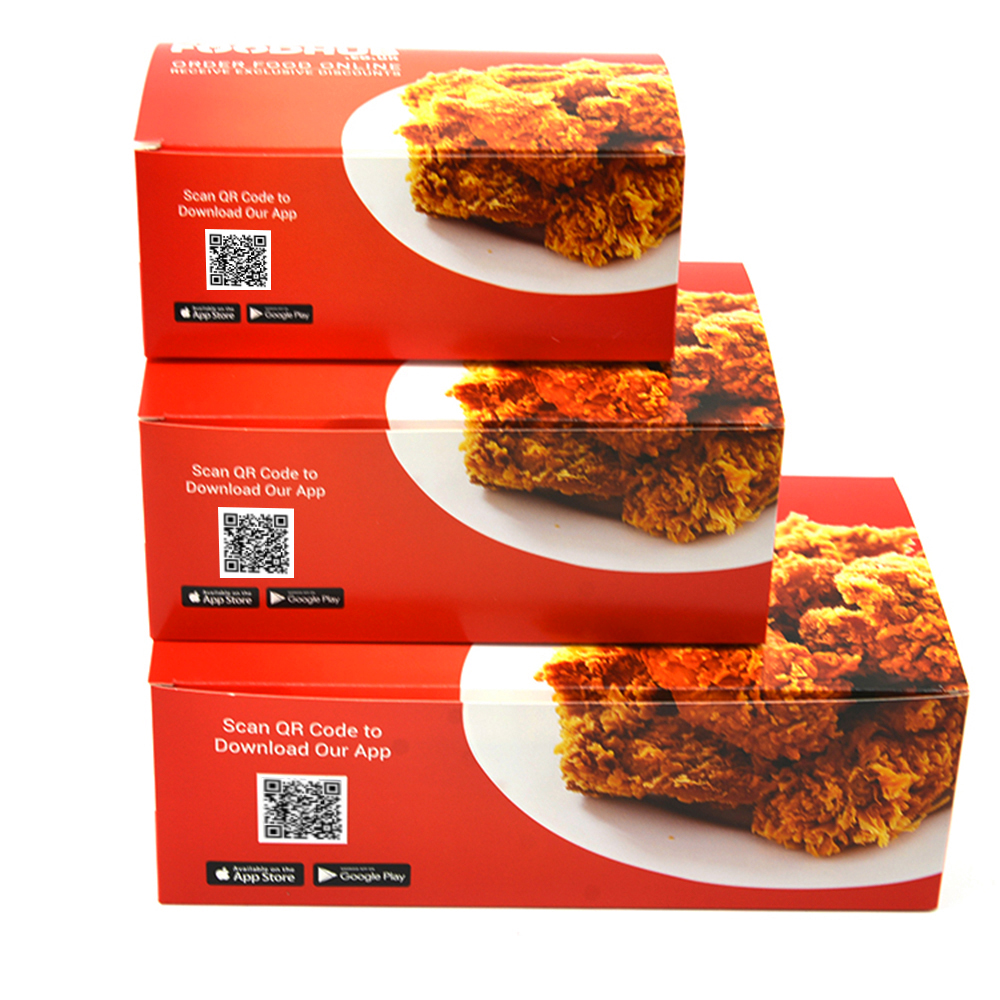 Wholesale Custom logo white food grade fried chicken packaging box