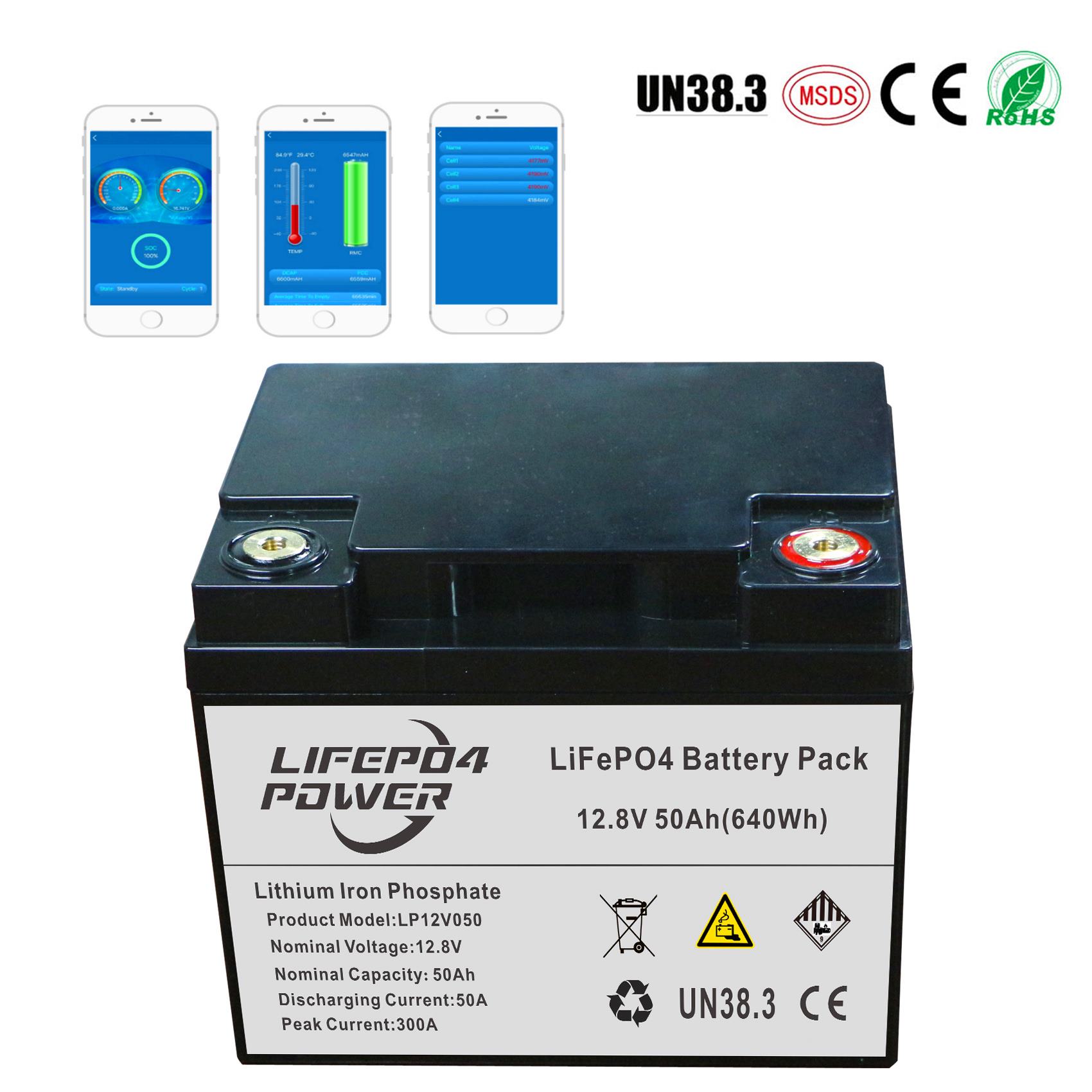 LiFePO4 Battery 12V 50Ah With Blutooth APP