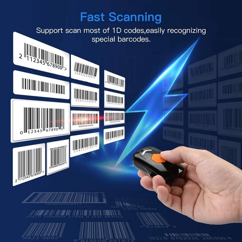 Mini square bluetooth laser  barcode scanner
