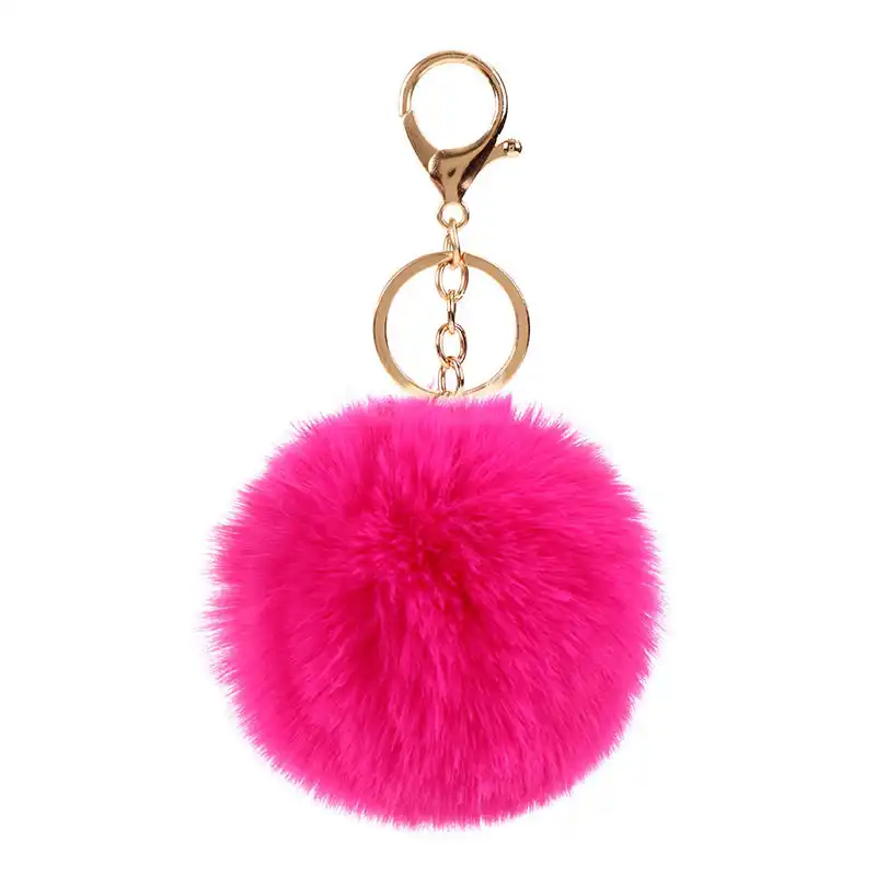 Plush ball keychain