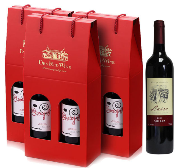 Wholesale custom luxury cardboard paper single red wine bottle gift packaging box