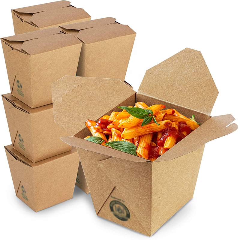 Hot sale Custom Take Away Kraft Paper food box packaging custom printed paper boxes