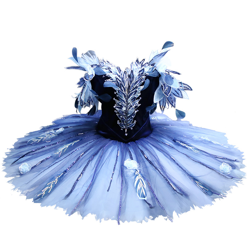ネイビー ブルー プロフェッショナル バレエ パフォーマンス ドレス