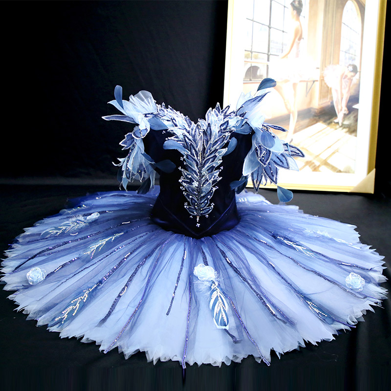Marinblå professionell balettklänning