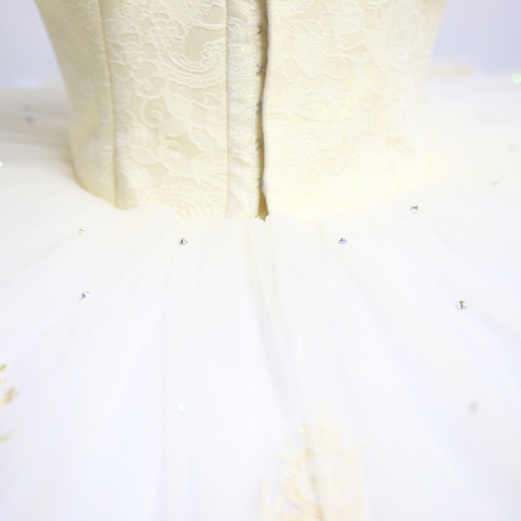Adult Performance White and Golden Ballet Tutu