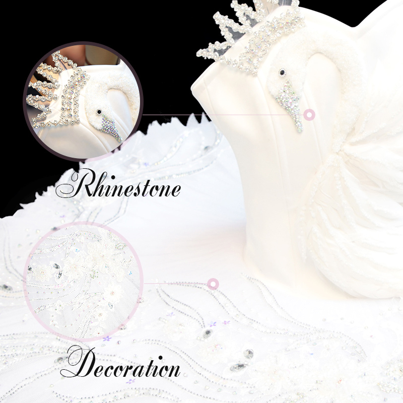 Professional Diamond Sequin White Feather Ballet TUTU